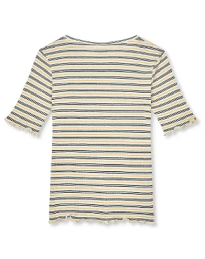 Mads Nørgaard Kids - Stripe Tuviana T-shirt - Vanilla Ice/Sky Captain